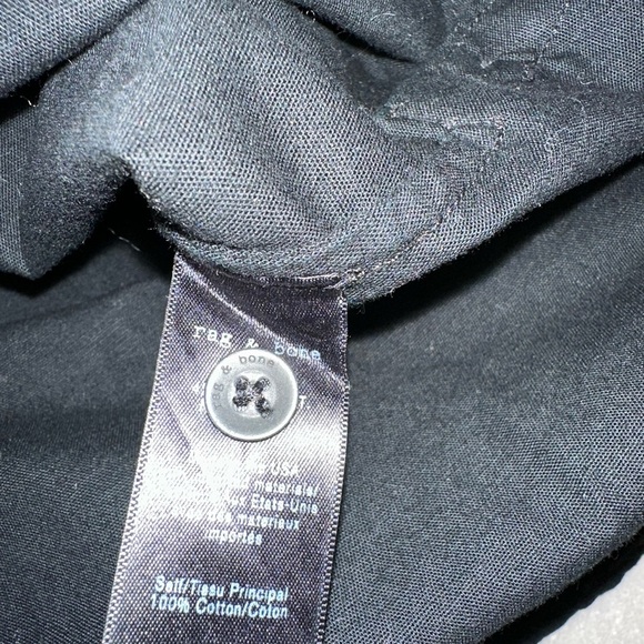 Rag & Bone Elastic Off Shoulder Long Sleeve Side Button Shirt Black‎ Small - Picture 6 of 7